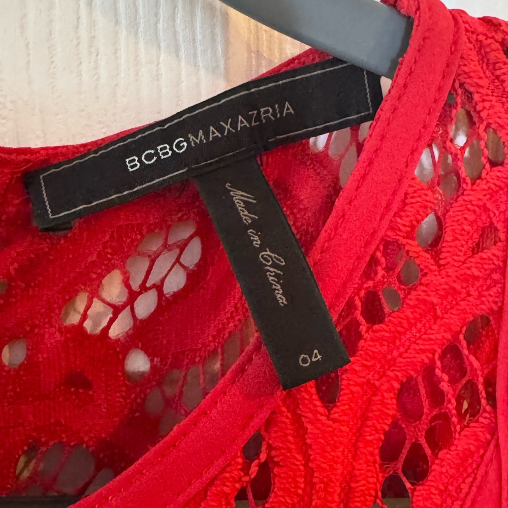 BCBGMaxAzria Red Lace Mini - Picture 4 of 4
